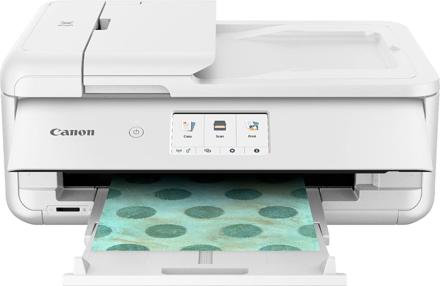Canon PIXMA TS9521C All-in-One Wireless Crafting Photo Inkjet Printer, White - Print Scan Copy - 4.3