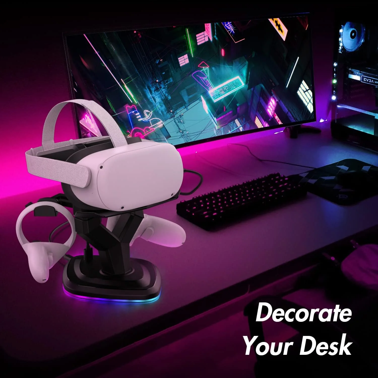 RGB VR Stand for VR Headset Quest 3 & 3S & 2