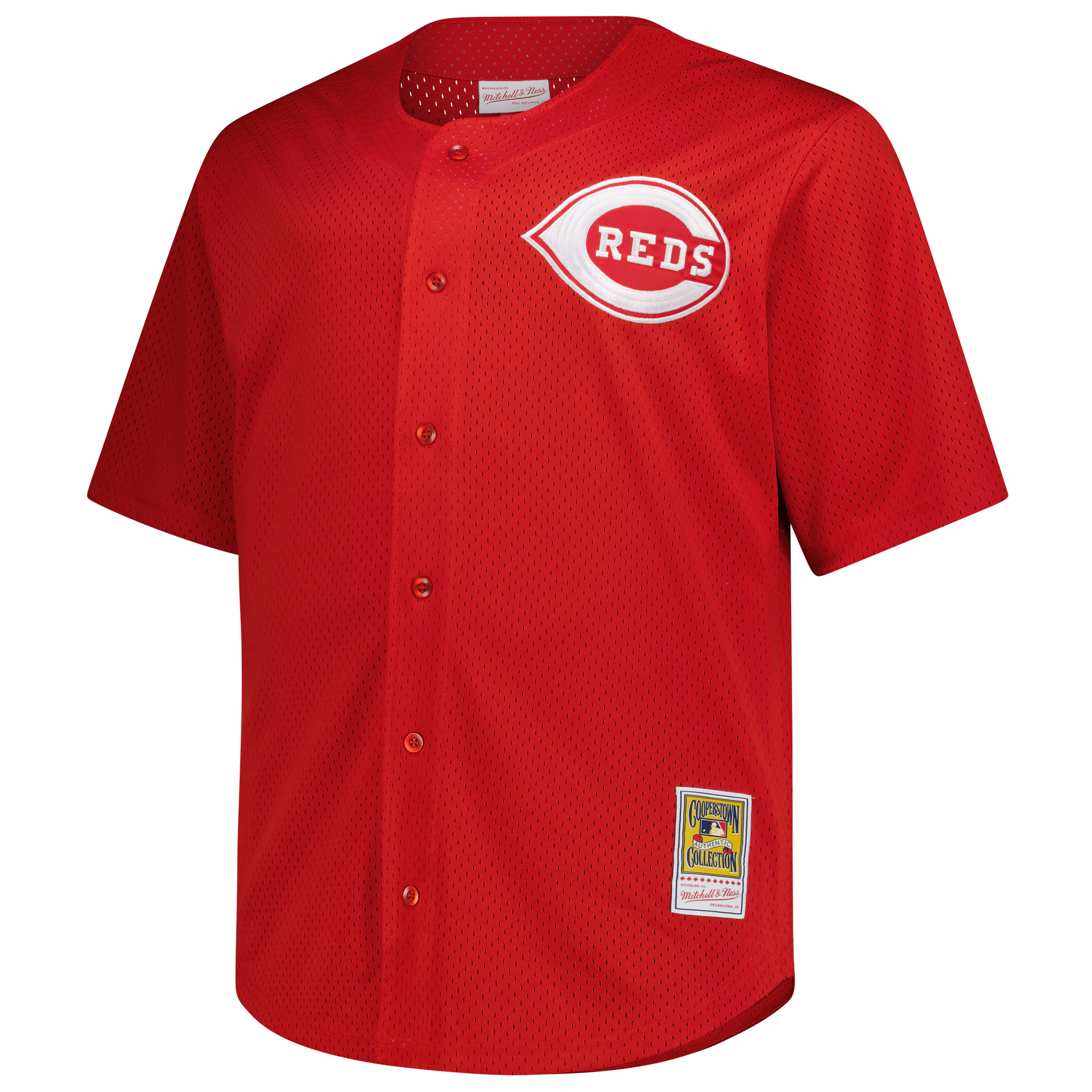 Deion Sanders Cincinnati Reds Mitchell & Ness Big & Tall Cooperstown Mesh Batting Practice Jersey - Red