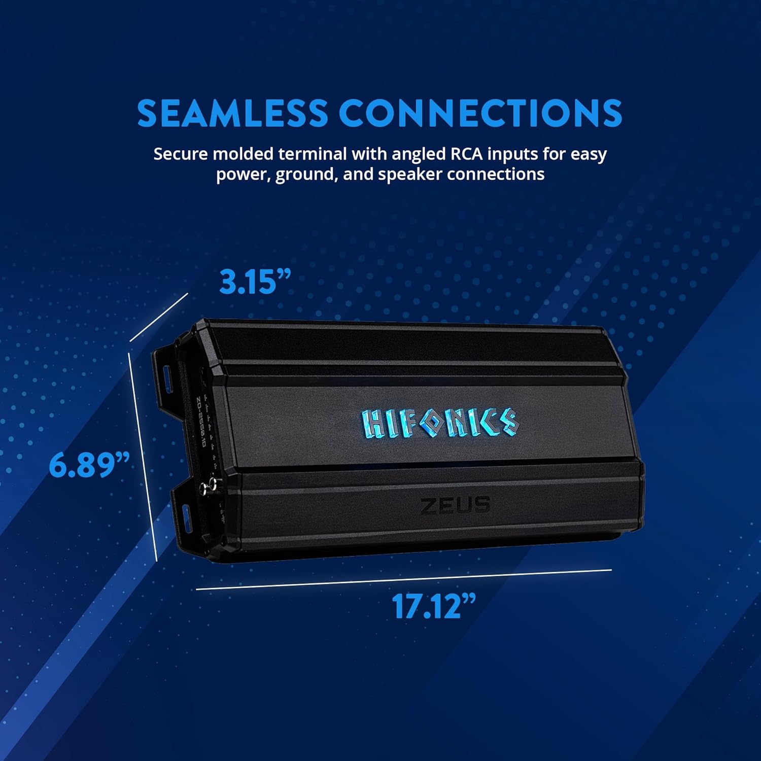 Hifonics Zeus Delta 2,550 Watt Compact Mono Block Nickel Plated Mobile Car Audio Amplifier with Auto Turn On Feature, ZD-2550.1D, Black