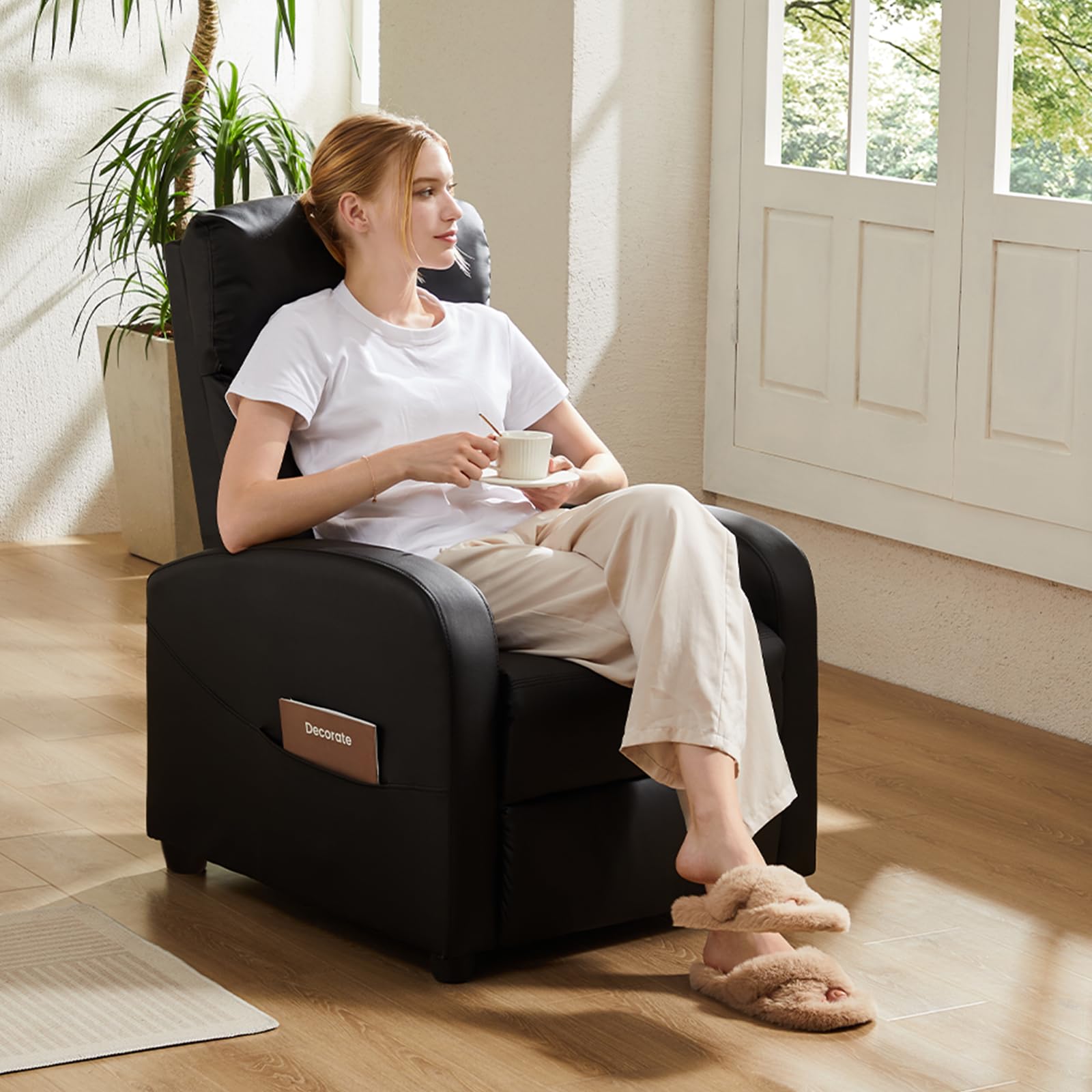 SWEETCRISPY Massage Recliner Chair - Adjustable Lumbar Support