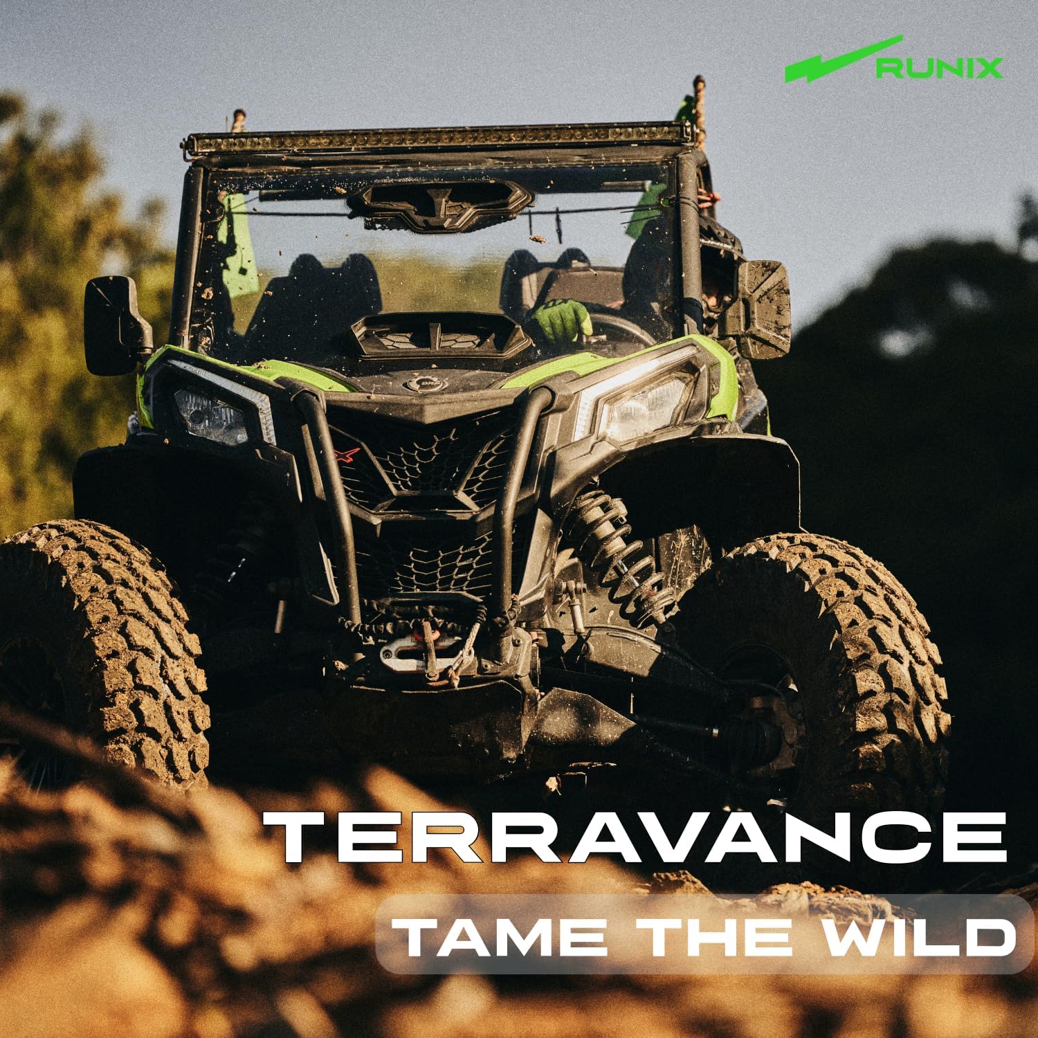 RUNIX ATV UTV Radial Tires, RUNIX TerraVance, 26X11R12, 26X11-12, Set of 2, Radial Tire, All Terrain, AT26X11R12, 6PR, Tubeless