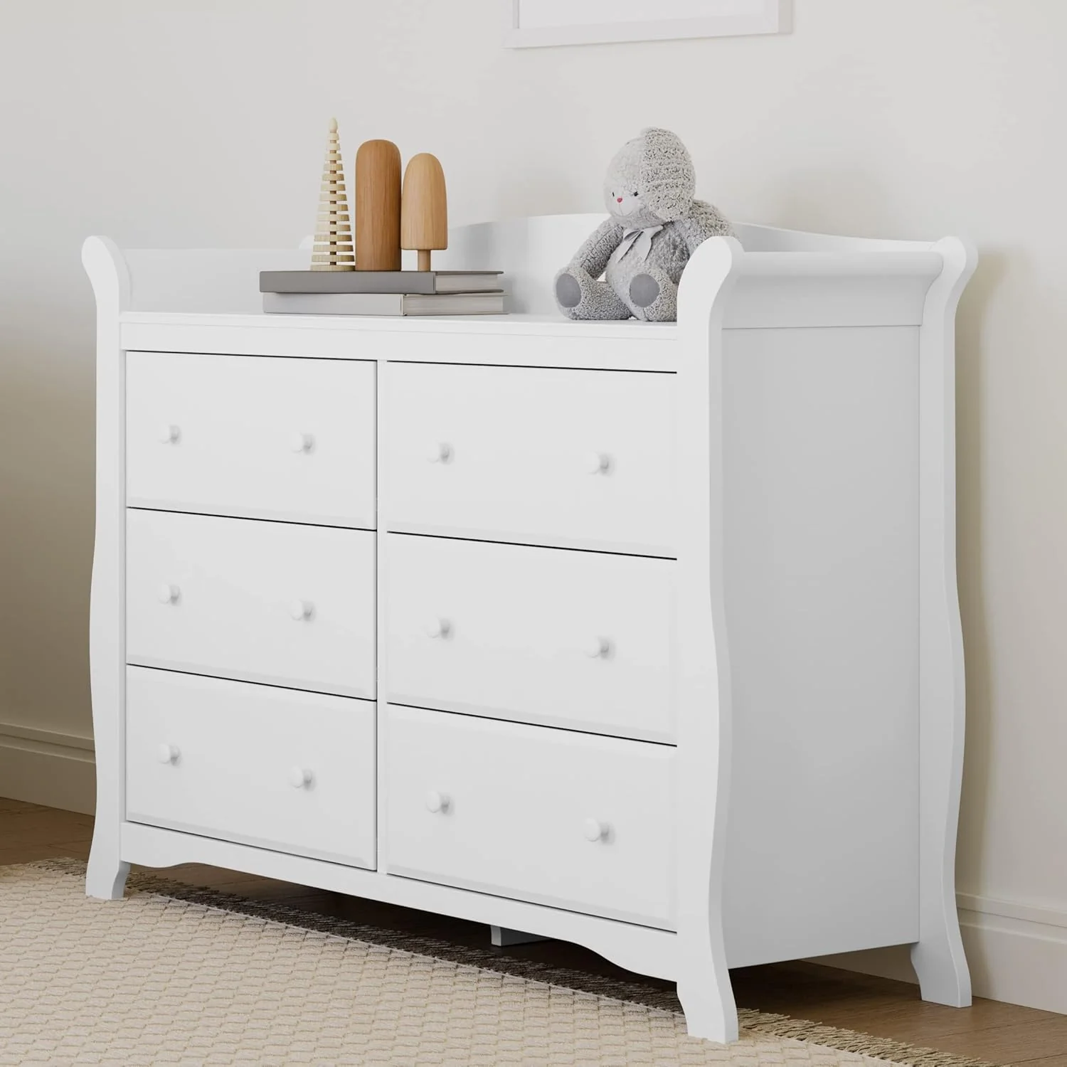 Storkcraft Avalon 6-Drawer Double Dresser, White