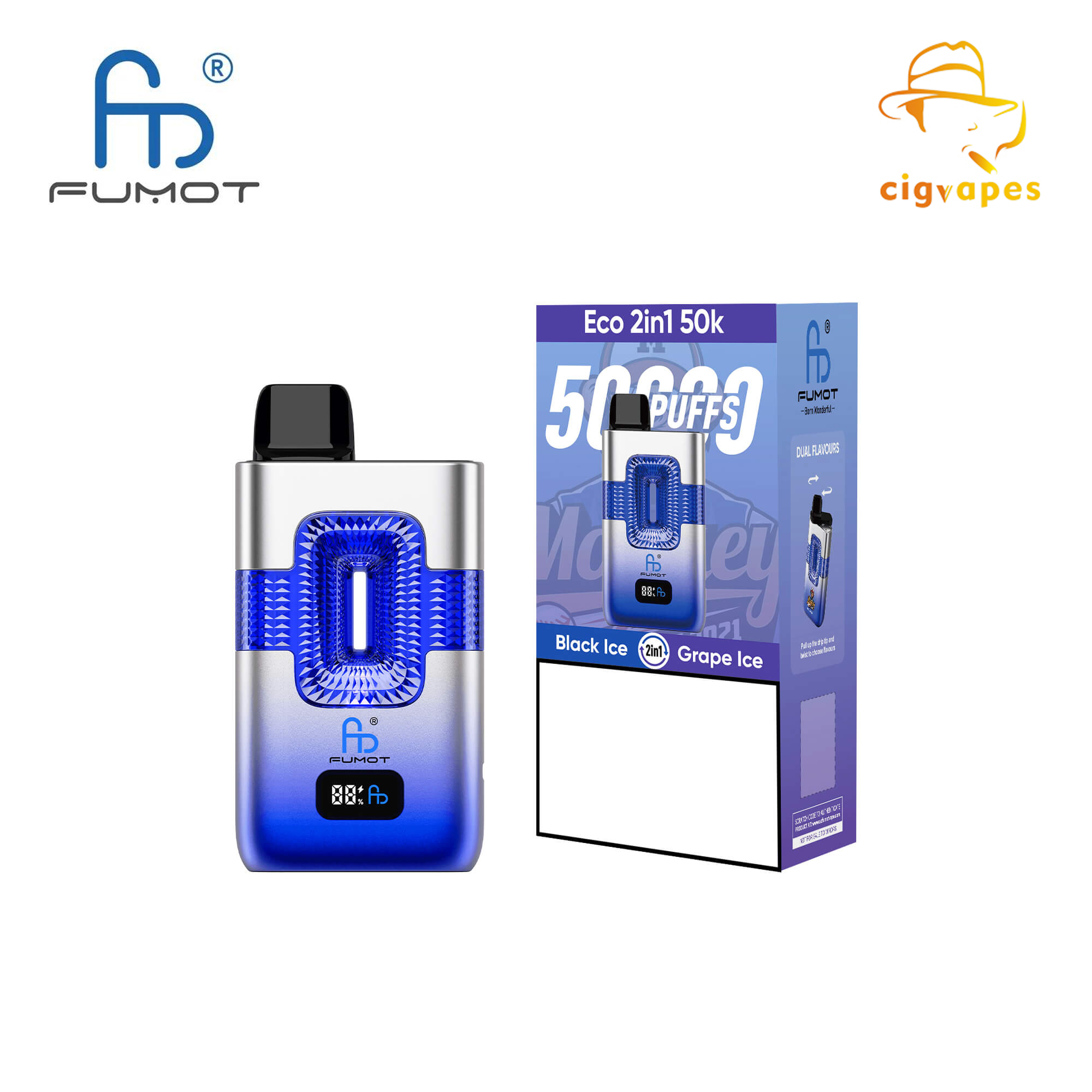 EU warehouse Fumot Eco 2 In 1 50000 Disposable Vape Puffs 50K Handy Vape