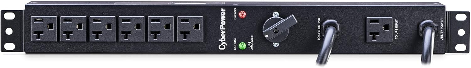 CyberPower MBP20A6 Maintenance Bypass PDU, 120V/20A, 6 Outlets, 1U Rackmount Black