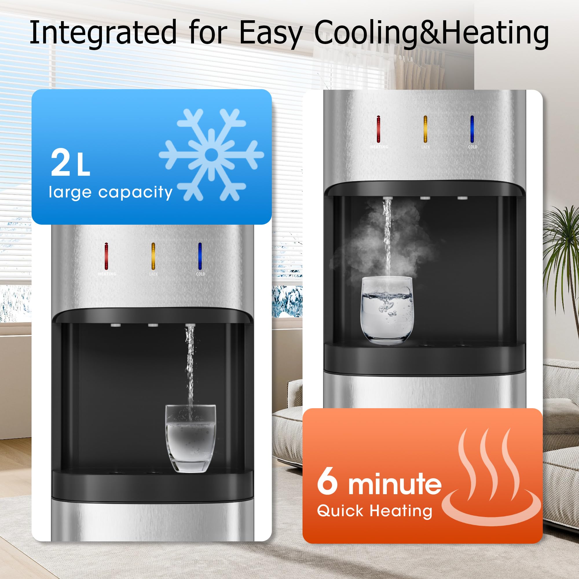 TEHANLD Bottom Loading Water Cooler Dispenser – 3/5 Gallon
