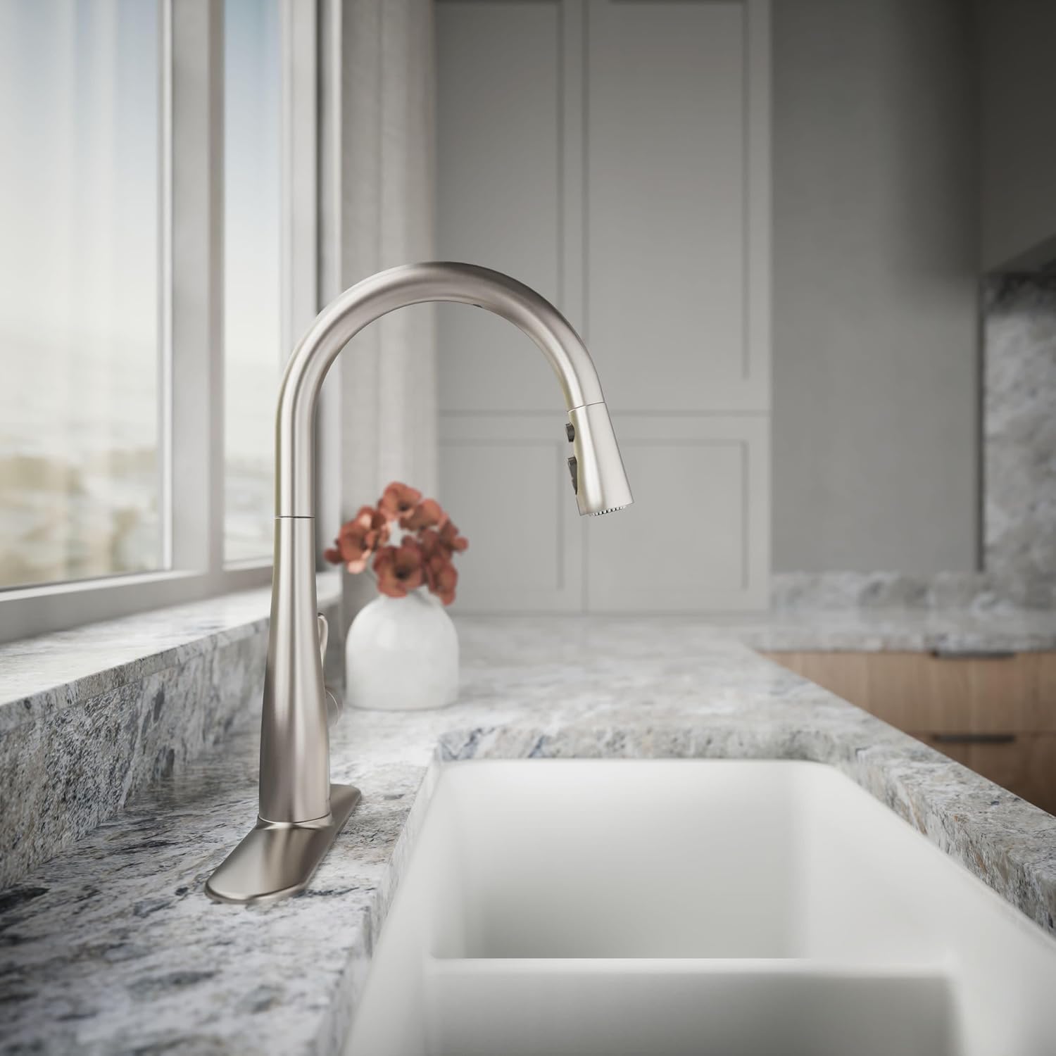 KOHLER Simplice Response Touchless Pull Down Kitchen Faucet in Stainless Steel, K-22036-VS