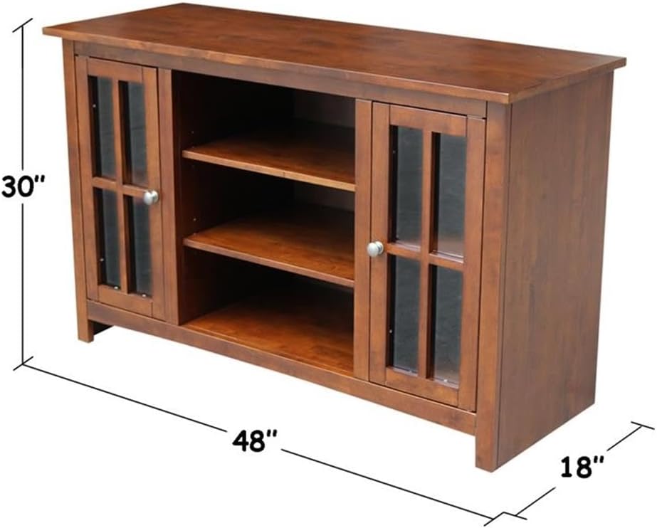 Solid Wood Entertainment / TV Stand with 2 Doors - 48