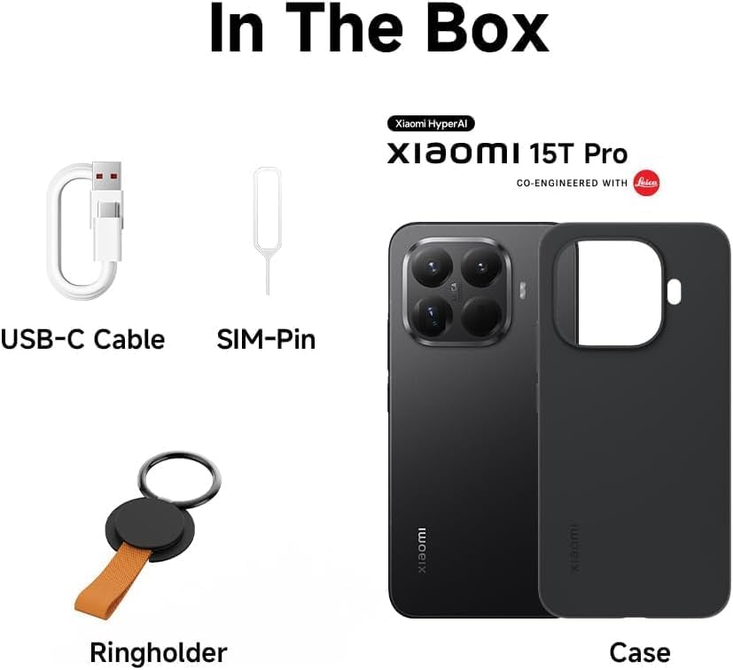 XIAOMI 15T PRO Ai 5G (Compatible with Tmobile Mint Tello & Global) (512GB + 12GB) NFC Global ROM Unlocked 50MP Triple Pro Leica Cam eSIM 6.83