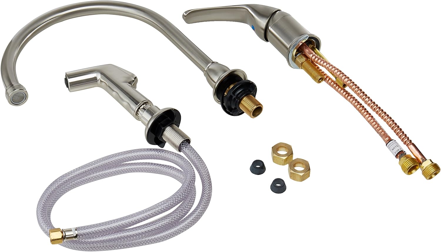 Kingston Brass KB828K8 Chatham single Lever Handle Kitchen Faucet with Sprayer & Soap Dispenser, Brushed Nickel, 9