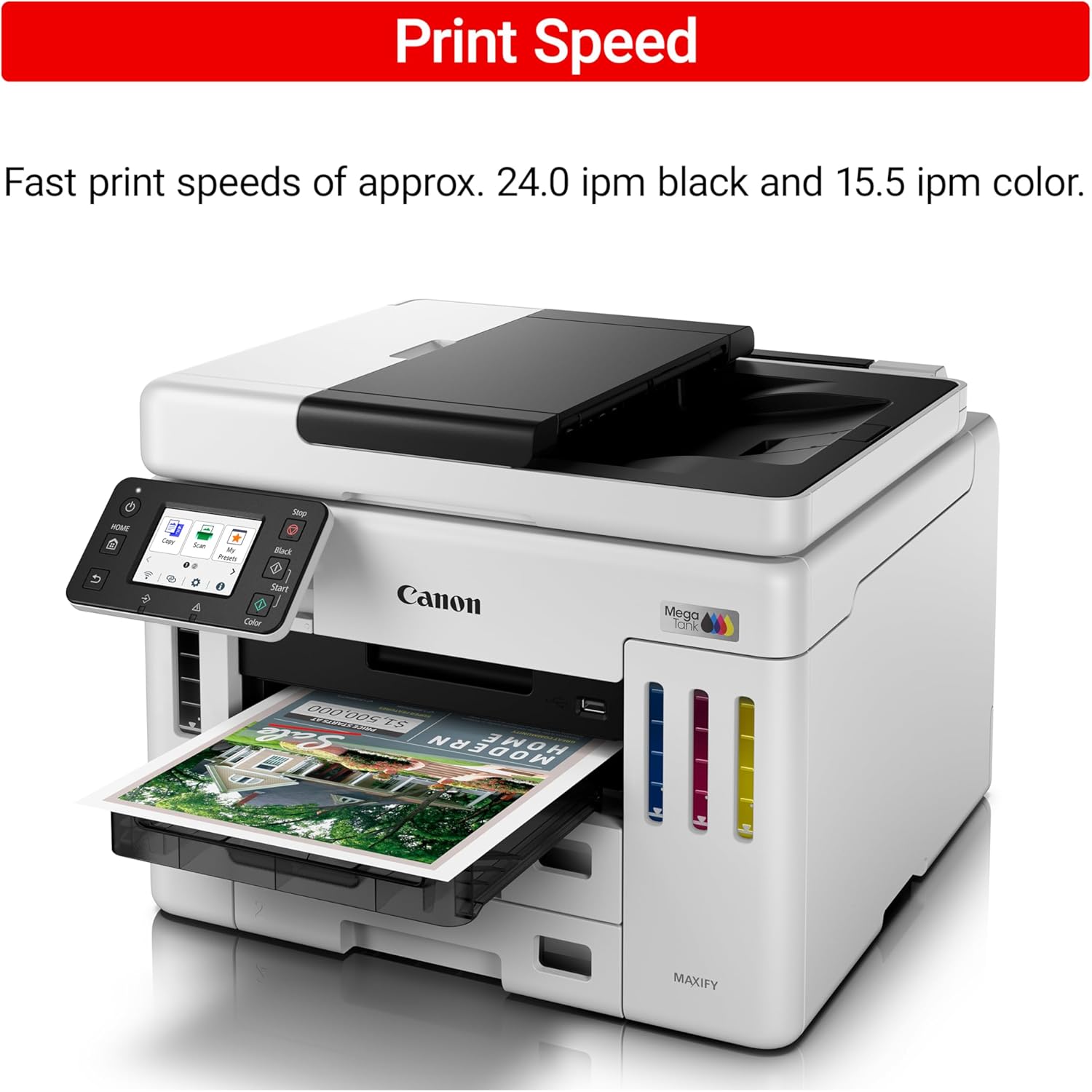 Canon Megatank GX7120 Wireless All-in-One Printer, Print, Copy, Scan and Fax with 2.7