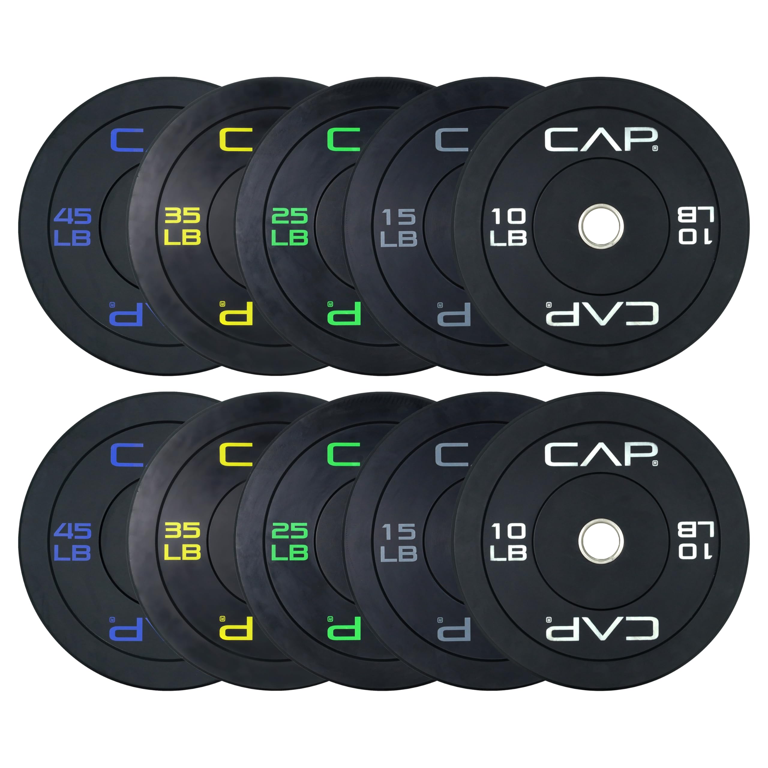 CAP BARBELL CAP 2-Inch Olympic Bumper Plate Set | 100-370 lbs