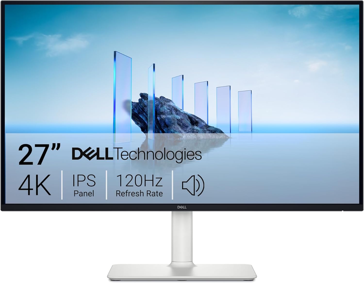 Dell 27 Plus 4K Monitor - S2725QS - 27-inch 4K (3840 x 2160) 120Hz 16:9 Display, IPS Panel, AMD FreeSync Premium, sRGB 99%, Integrated Speakers, 1500:1 Contrast Ratio, Comfortview - Ash White