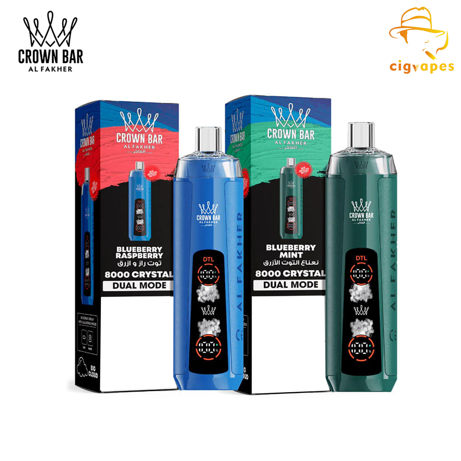 Al Fakher Crown Bar Crystal 8000 Pro Puffs Disposable Vape