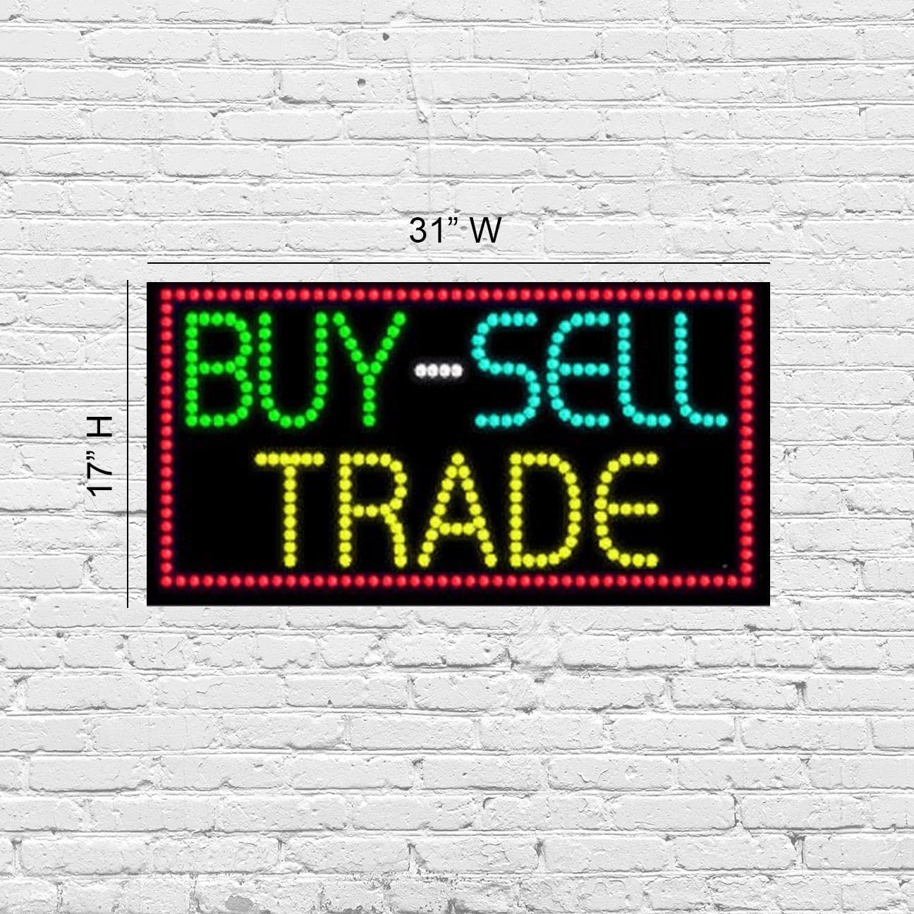 LED Buy Sell Trade Sign for Retail Business Displays |Advertising Electronic Light Up Sign for Windows Walls |17