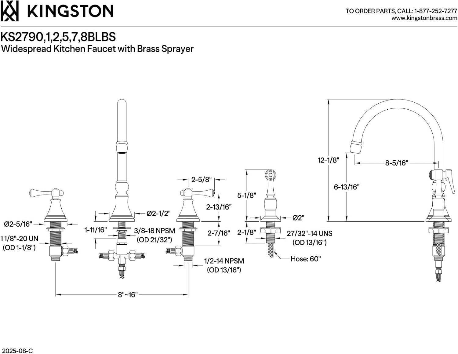 Kingston Brass KS2798BLBS 8