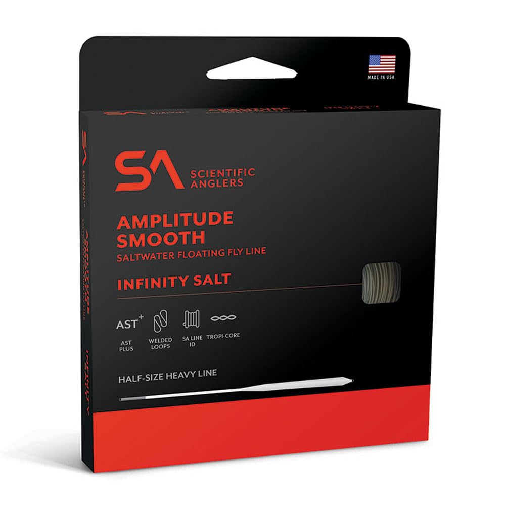 Scientific Anglers Amplitude Smooth Infinity Salt Fly Line, Smooth Shooting Saltwater Line for Long Casts, Black/Sand/Horizon - WF-11-F