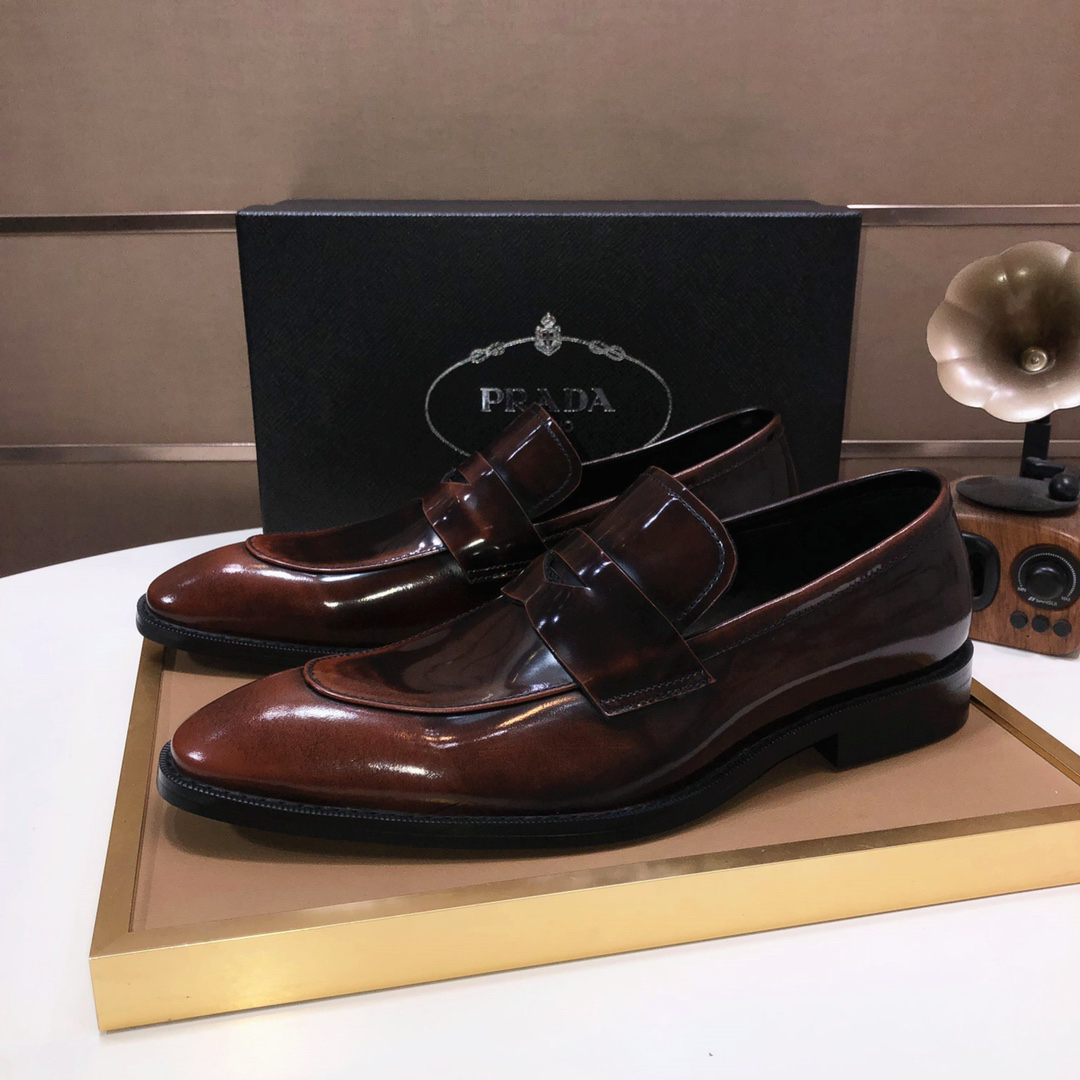 Prada men's leather shoes-44