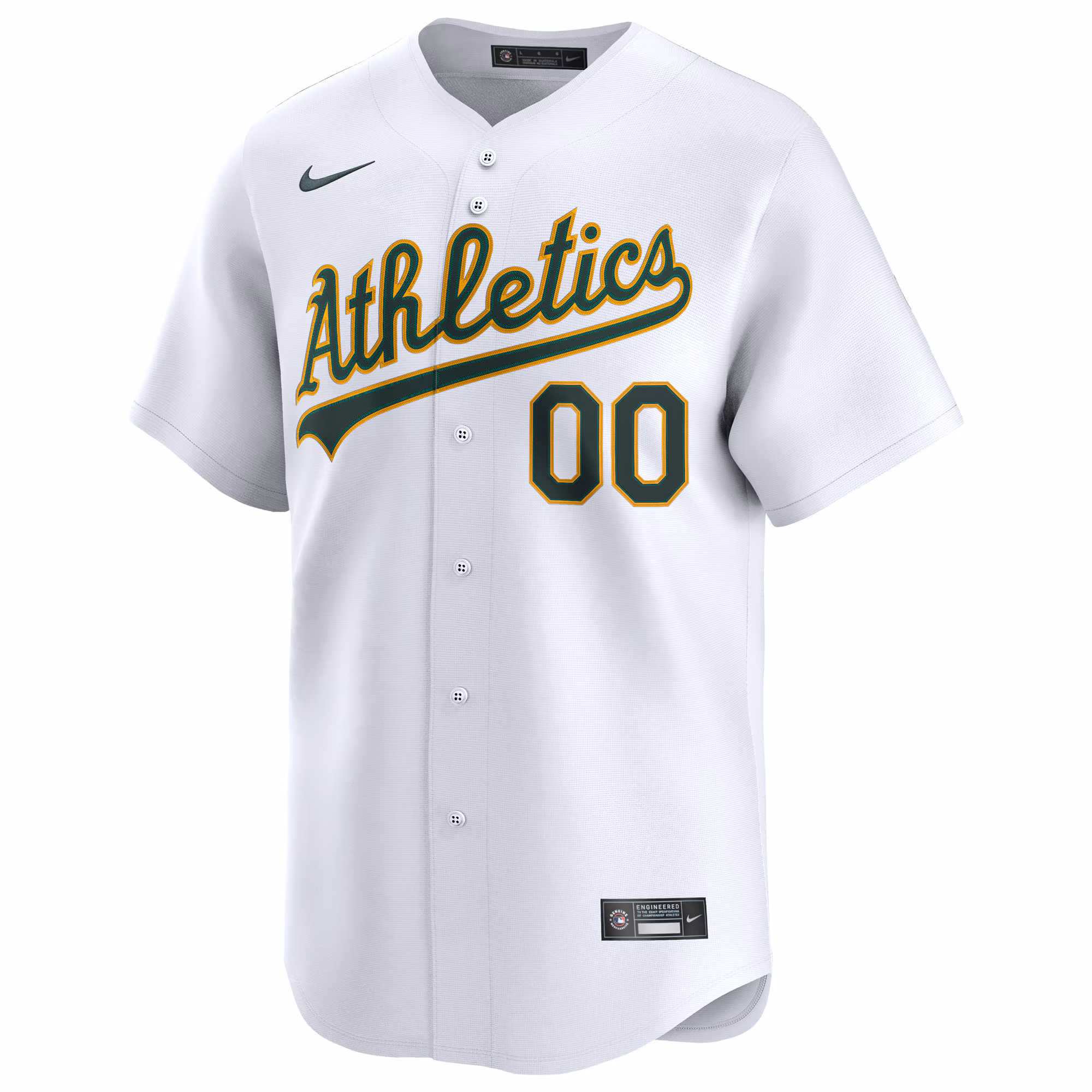 Athletics Nike Home Limited Custom Jersey - White
