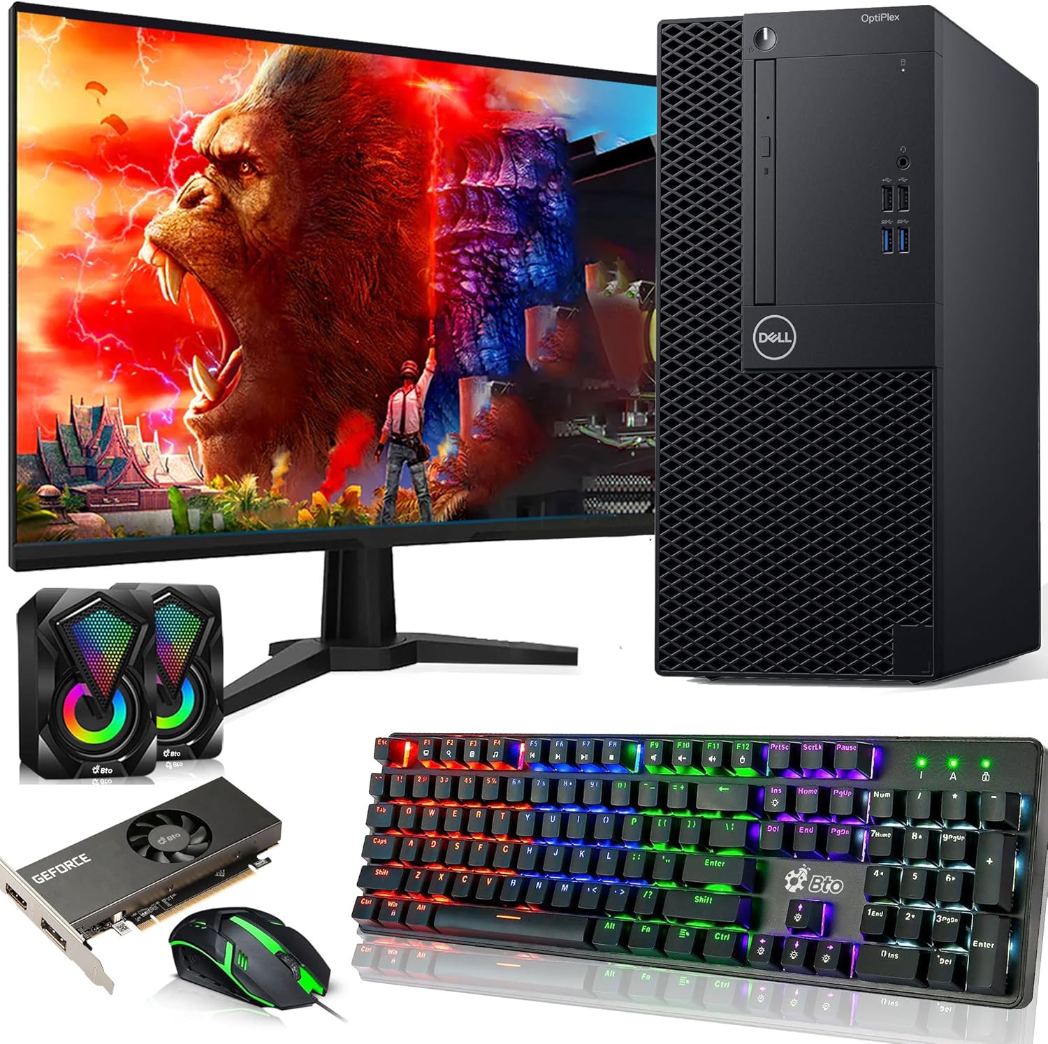 Dell Gaming Tower Desktop Computer PC – Intel Core i5-8th Gen – 32GB RAM – 1TB SSD – GTX 1050 Ti – New 24