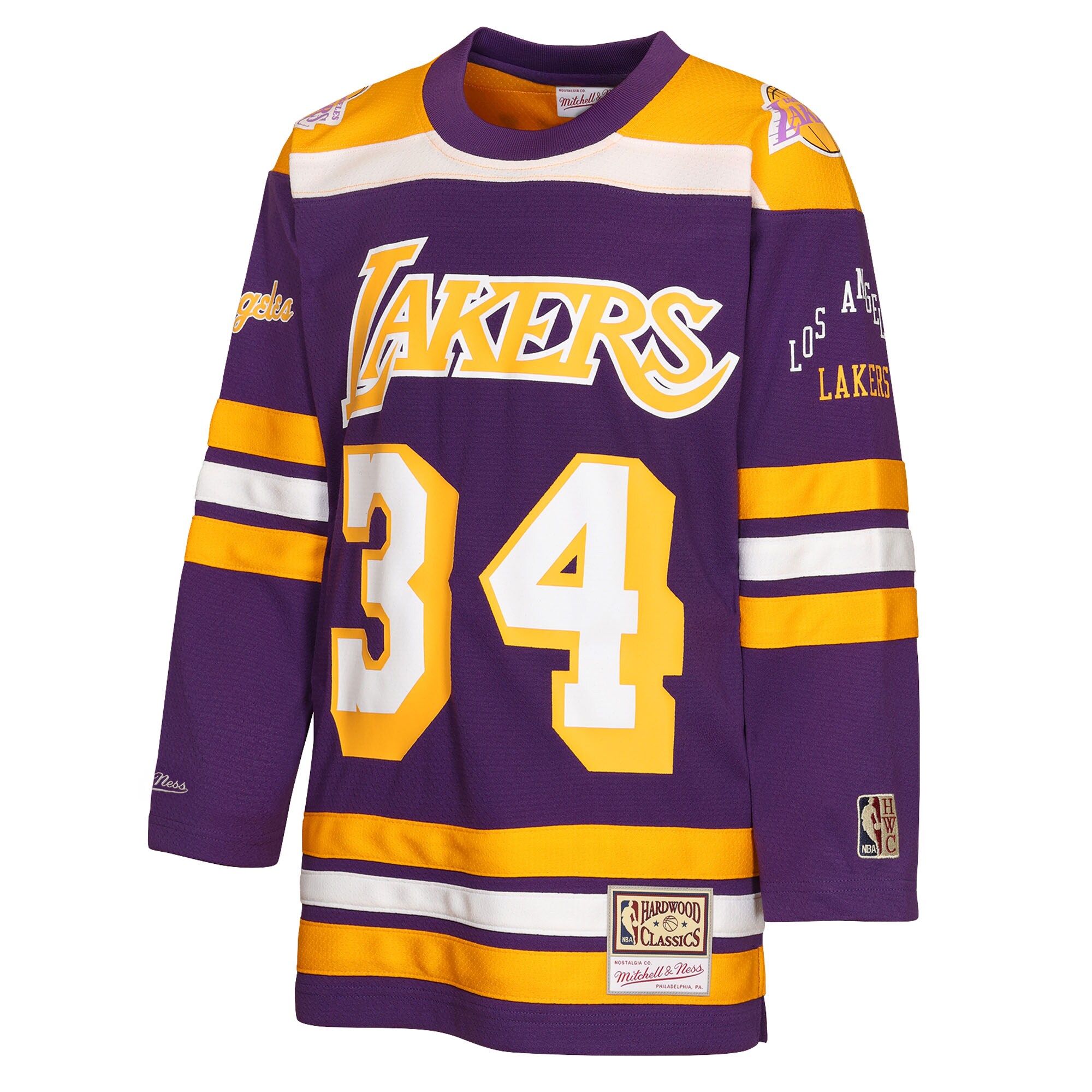 Shaquille O'Neal Los Angeles Lakers Mitchell & Ness Youth Maxxed Out 2.0 Fashion Hockey Jersey - Purple