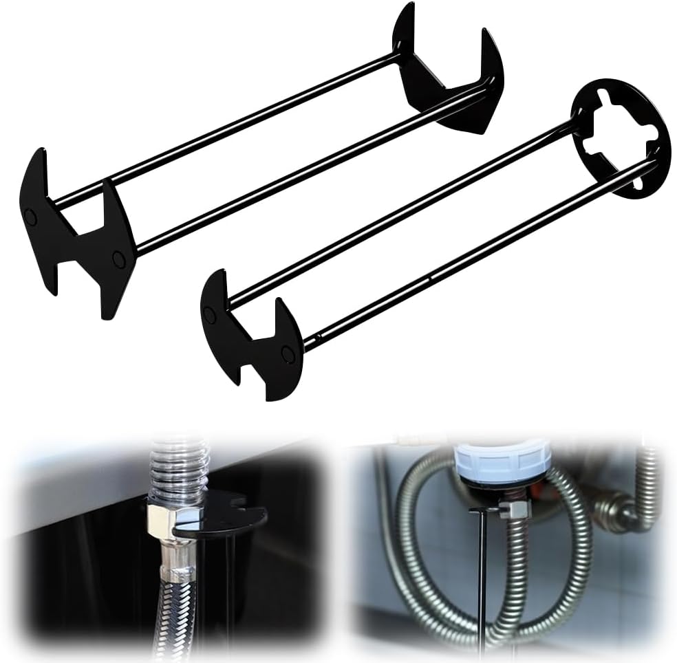 2 PCS Multifunctional Sink Wrench, 2026 Upgraded Sink Wrench Faucet Plumbing Tool, Basin Wrench Under Sink Faucet Wrench Tight Spaces Tools for Kitchen and Bathroom