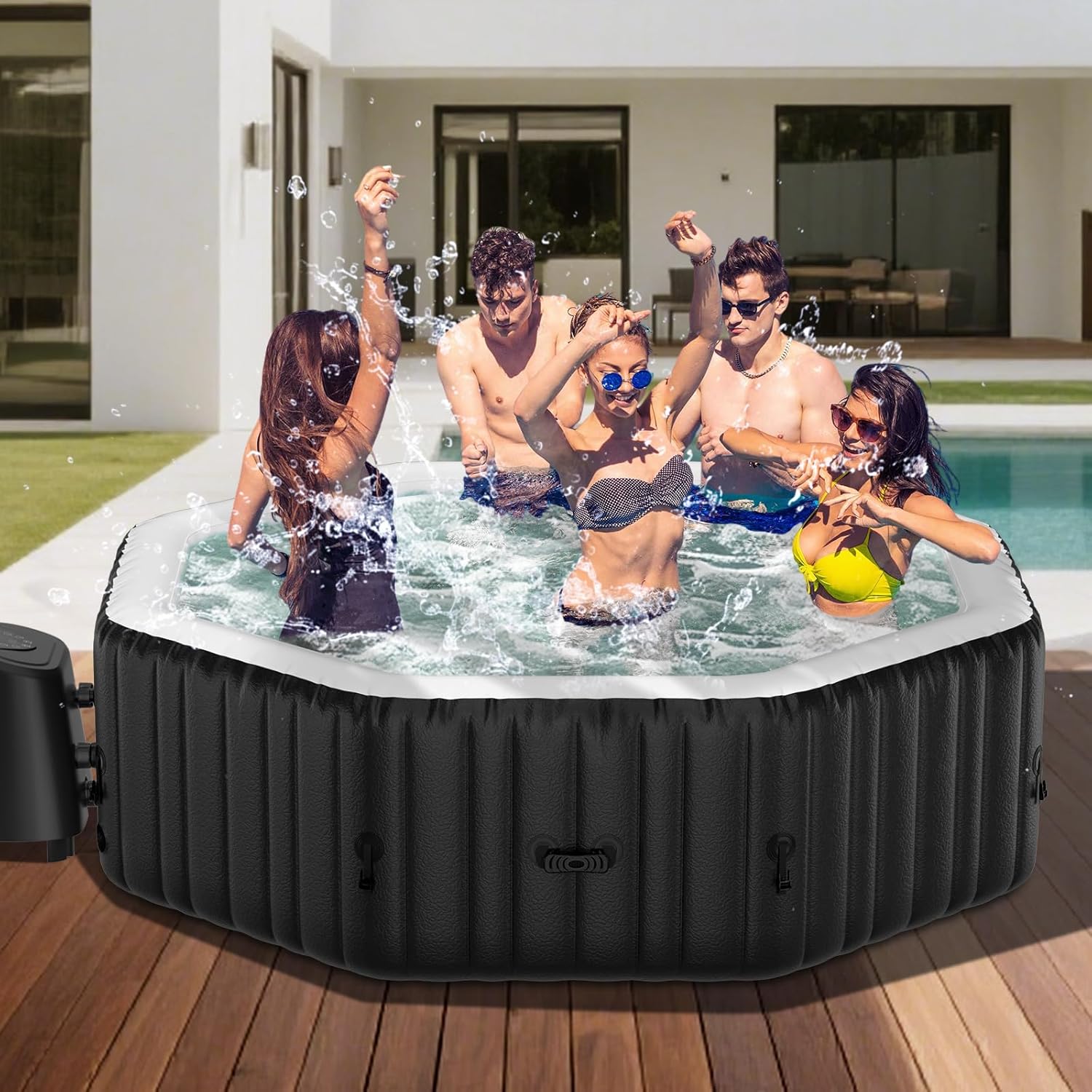 DoCred 4-6 Person Inflatable Hot Tub, 77