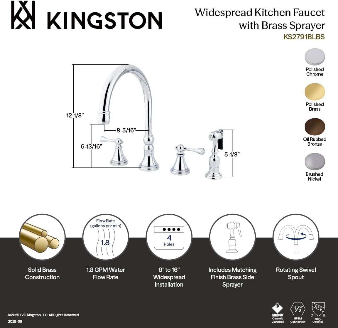 Kingston Brass KS2798BLBS 8