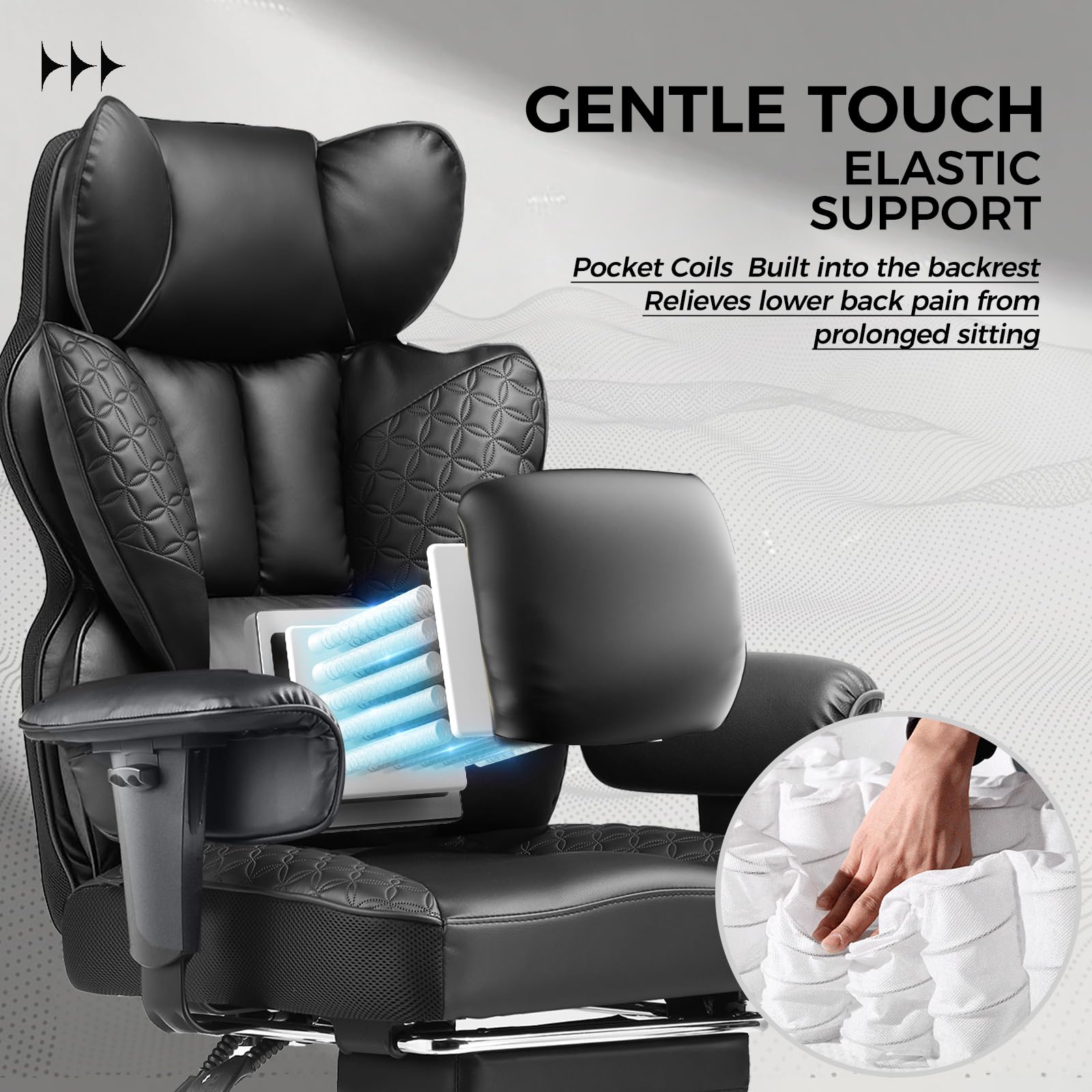 COMHOMA Big and Tall Ergonomic Office Chair with Foot Rest