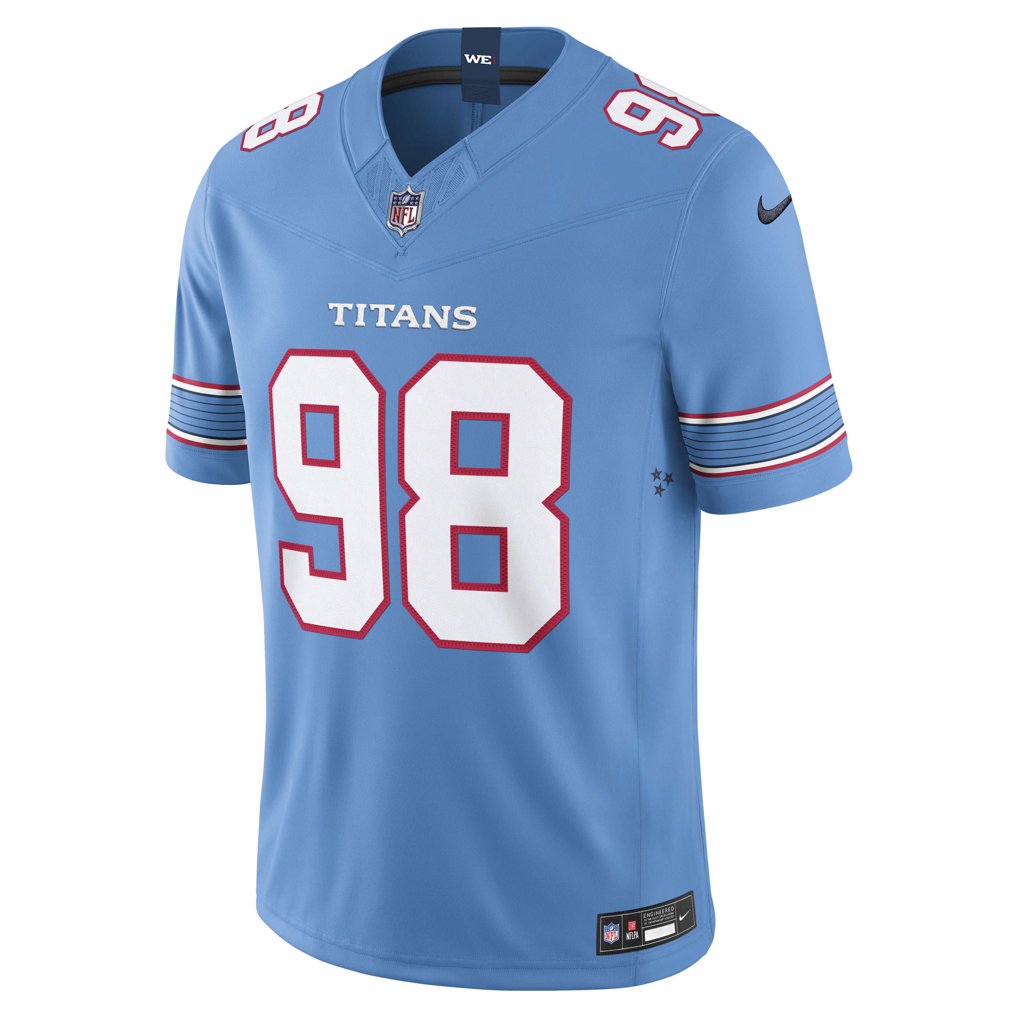 Jeffery Simmons Tennessee Titans Nike Vapor F.U.S.E. Stitched Limited Jersey - Light Blue