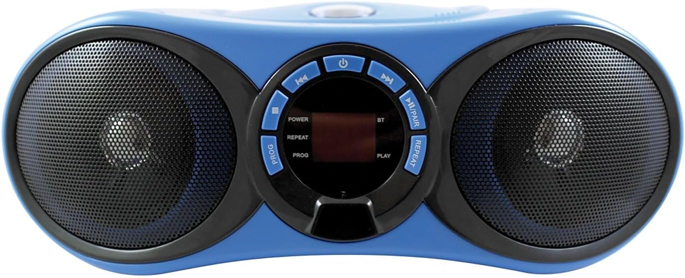 HamiltonBuhl Boombox CD/FM Media Player with Bluetooth(R) Receiver, Blue (HB-100BT2)