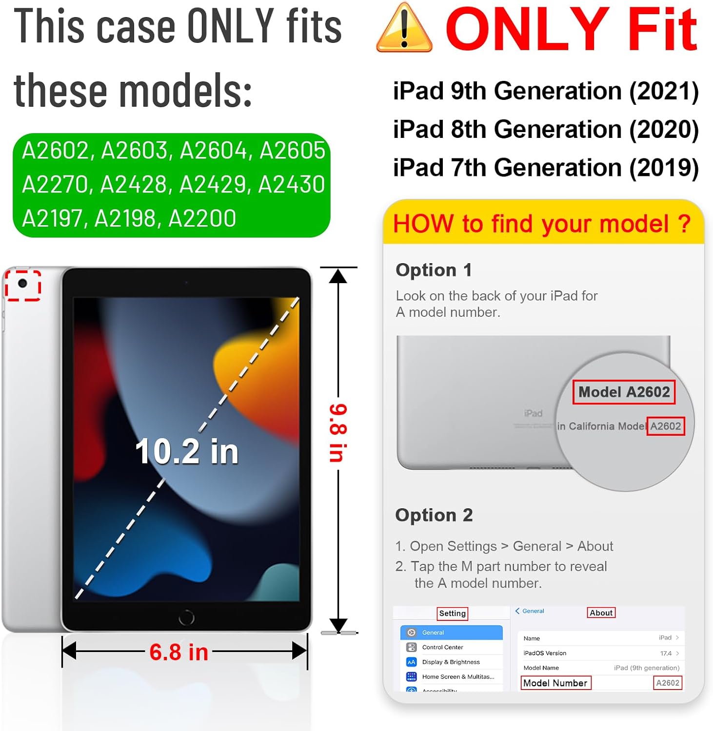 Fintie Case for iPad 9th / 8th / 7th Generation (2021/2020/2019) 10.2 Inch - Corner Protection Multi-Angle Viewing Stand Cover with Pocket & Pencil Holder, Auto Sleep Wake, Black