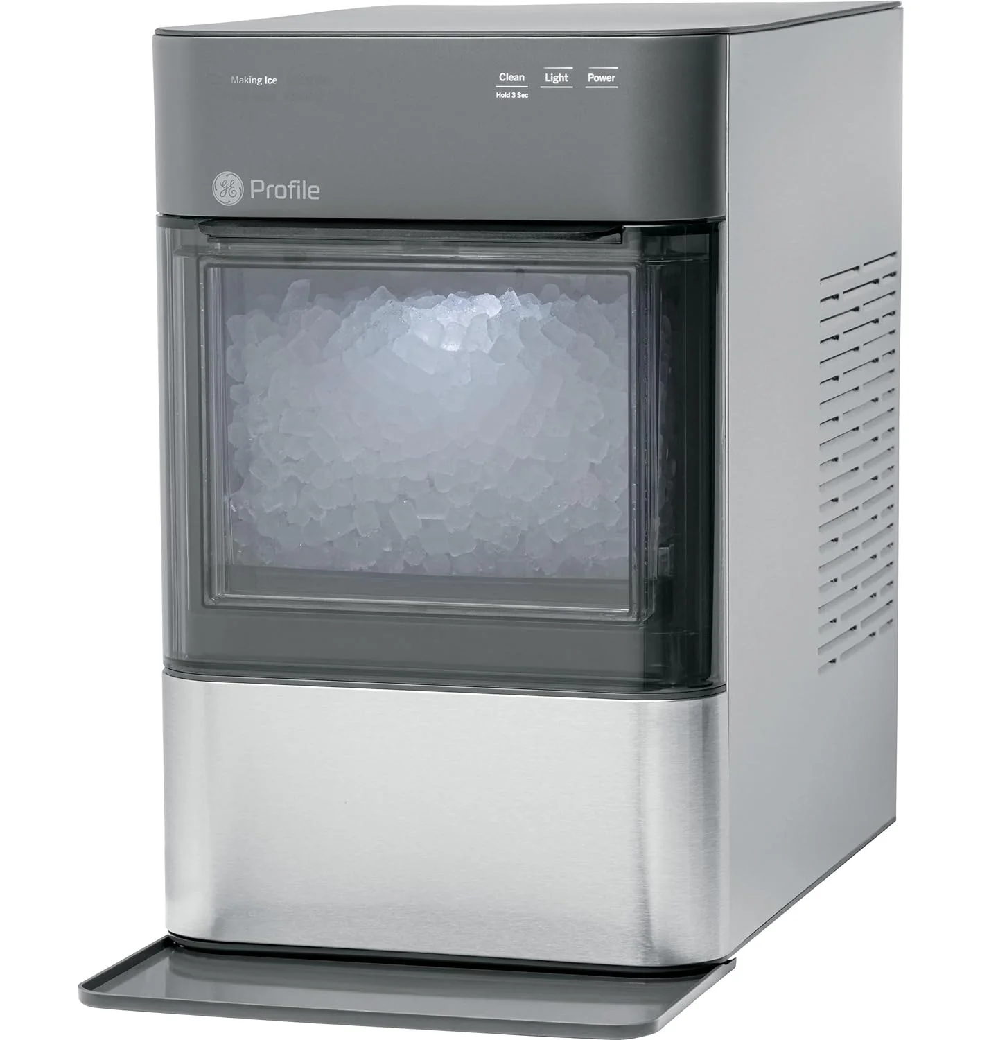 Countertop Nugget Ice Maker with Side Tank | Ice Machine with WiFi Connectivity | Smart Home Kitchen Essentials | Stainless Steel