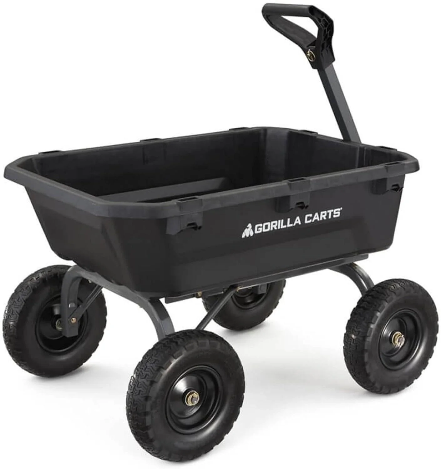 7GCG-NF Heavy-Duty Poly Dump Garden Cart with No-Flat Tires, 7 Cubic Feet, 1200-Pound Capacity, Black, Amazon Exclusive