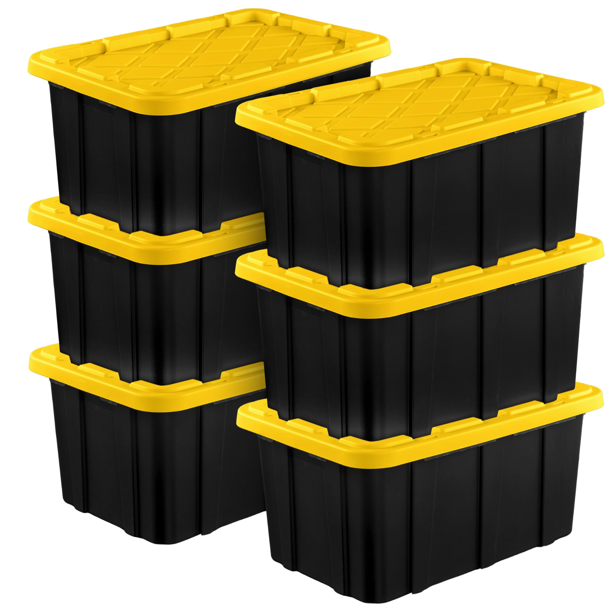 STERILITE 6-Pack Heavy-Duty Plastic Storage Tote Bins
