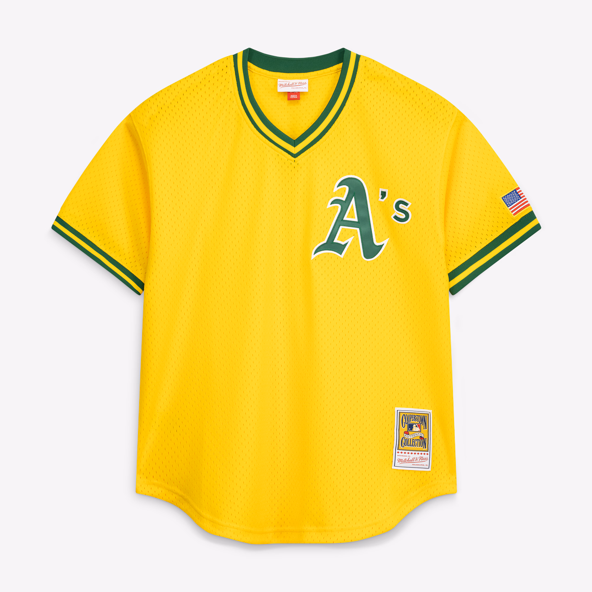 Rickey Henderson Athletics Mitchell & Ness Authentic Batting Practice Jersey - Yellow