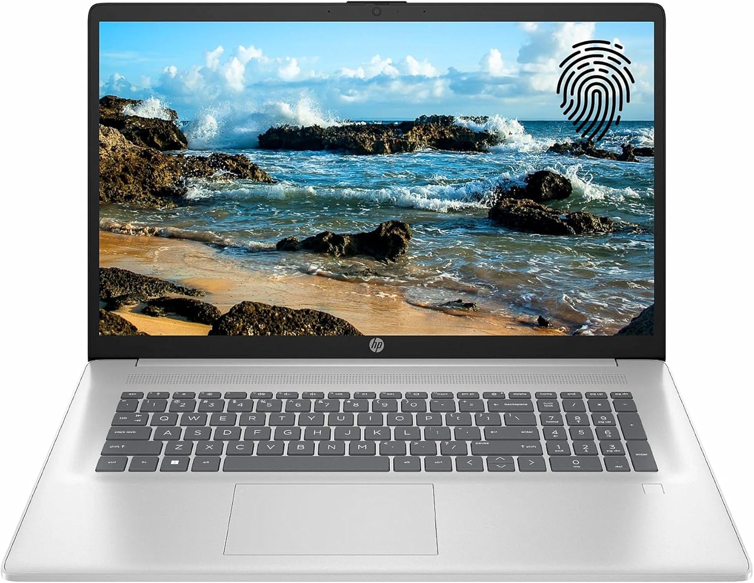 HP Essential Laptop, 17.3” FHD Screen, Intel Core i3-N305, 8GB RAM, 256GB SSD, Webcam, HDMI, Fingerprint Reader, Wi-Fi 6, Bluetooth, Windows 11 Home, Sliver
