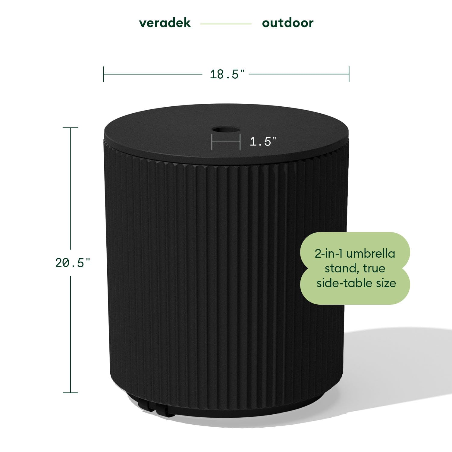VERADEK Umbrella Side Table - Outdoor Patio Table with Hole