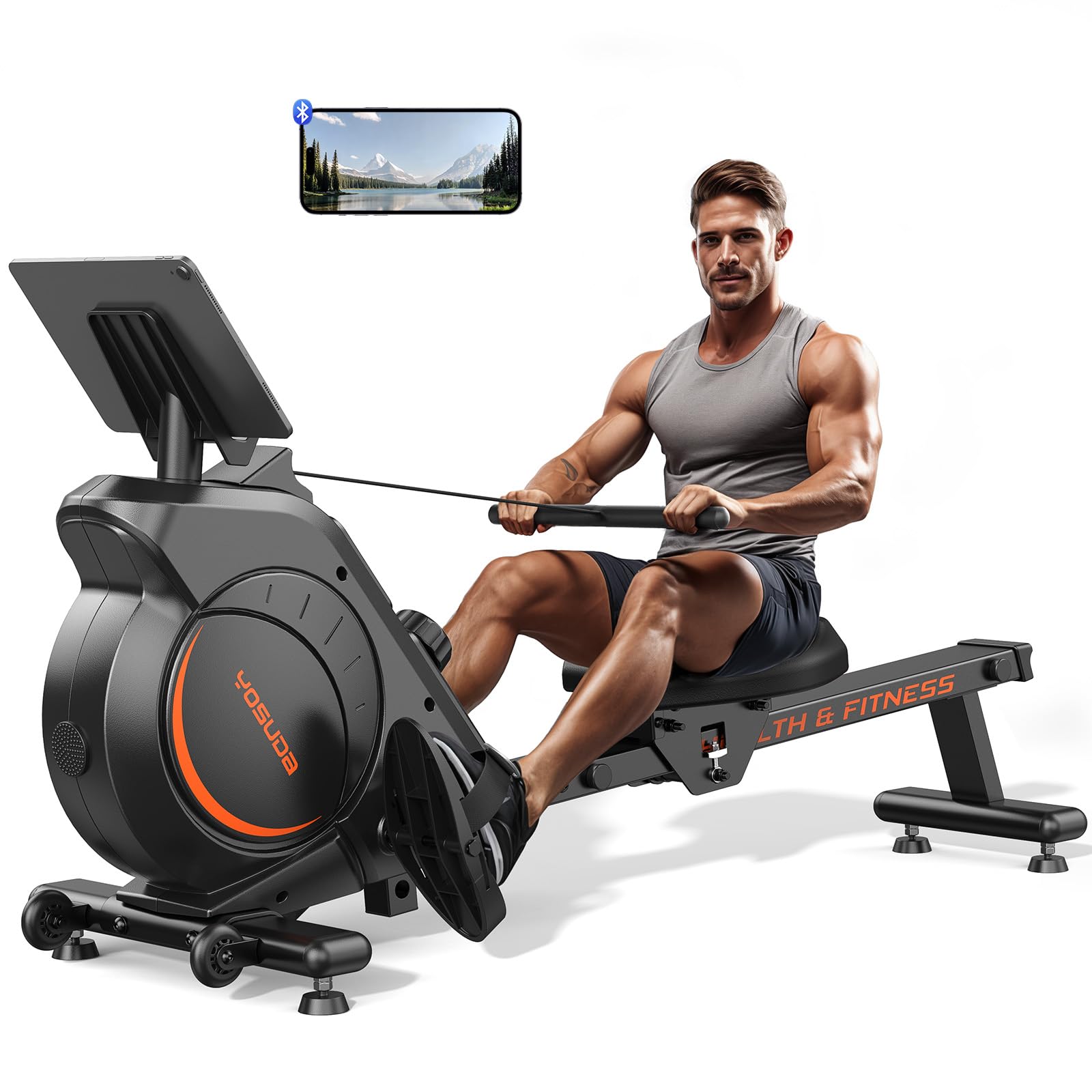 YOSUDA Magnetic Water Rowing Machine with Bluetooth App