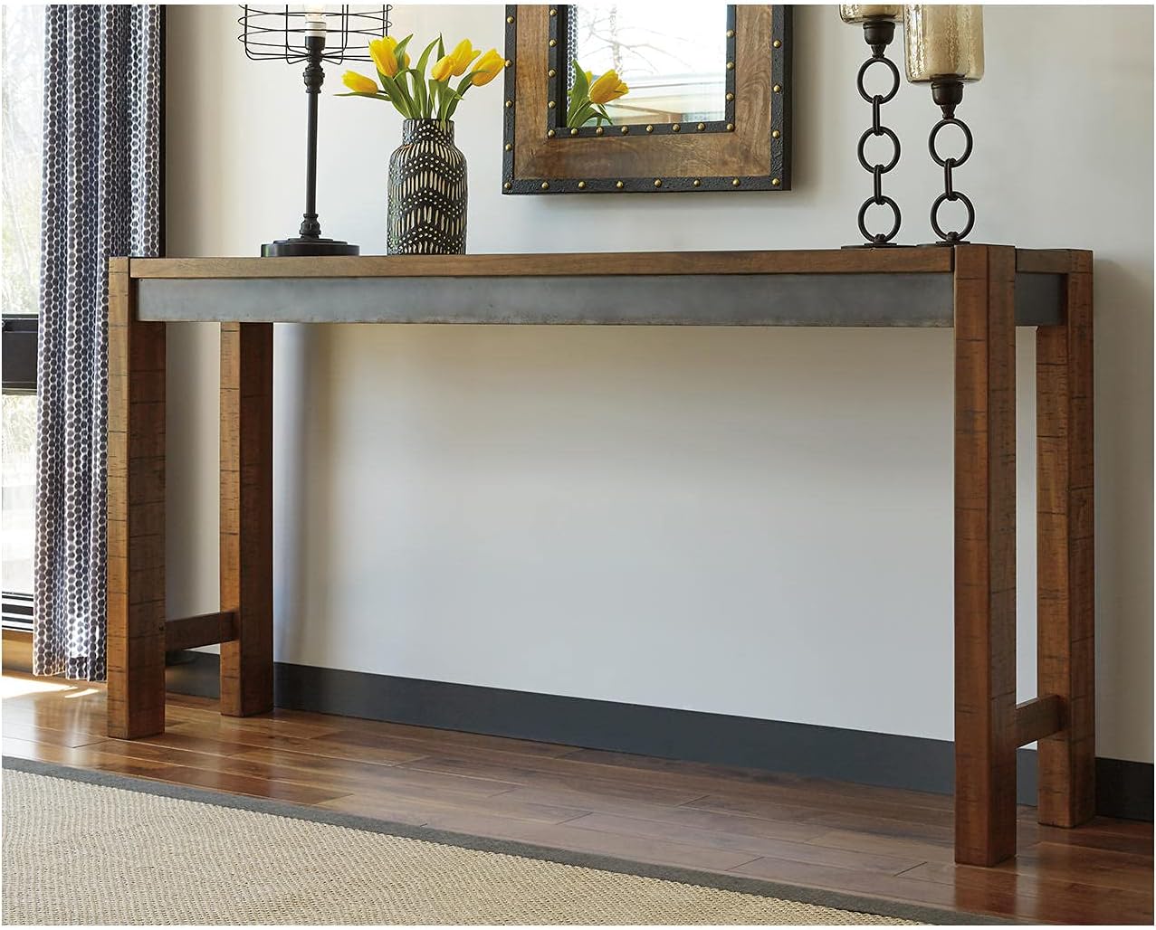 Signature Design by Ashley Furniture Torjin Long Counter Height Table, Seats up to 3, Wood, 72.13