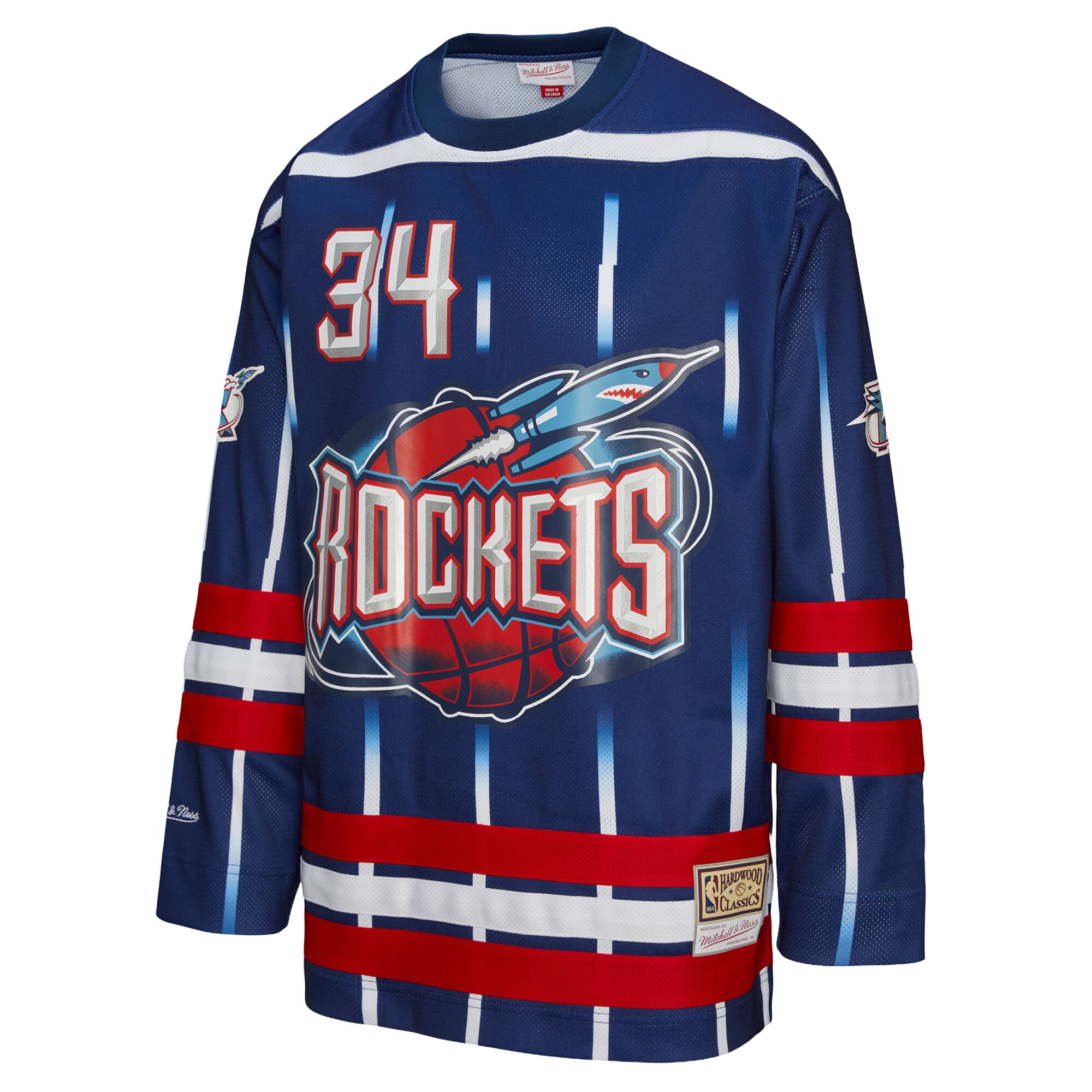Hakeem Olajuwon Houston Rockets Mitchell & Ness Unisex Maxxed Out Fashion Hockey Jersey - Navy