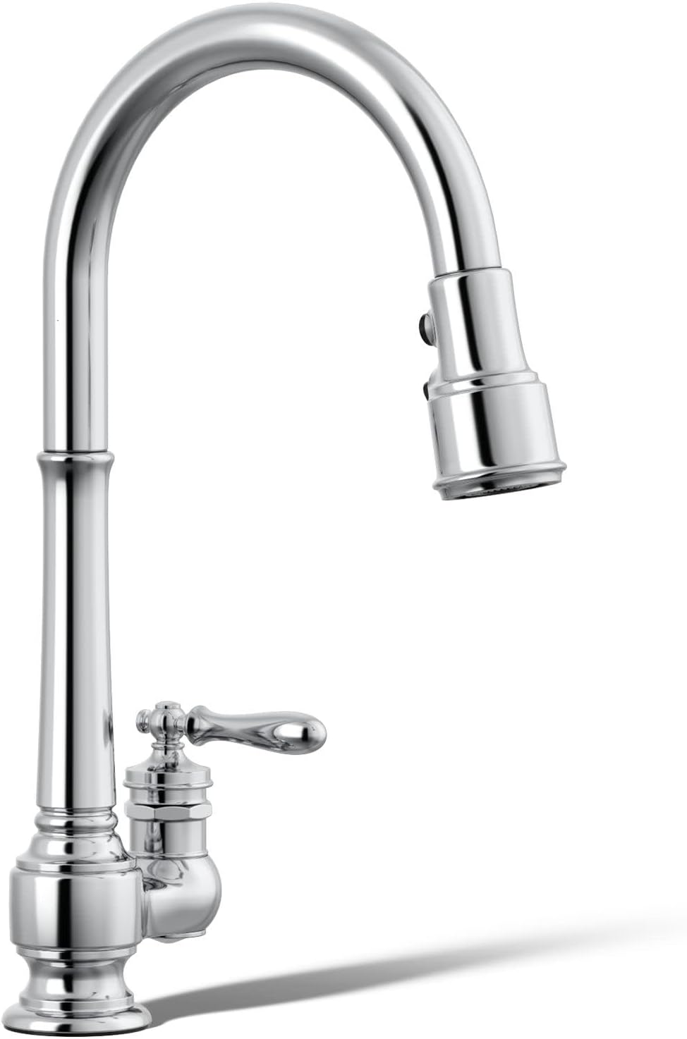 KOHLER 99260-CP Artifacts Single-Hole Kitchen Sink Faucet with 17-5/8 in. Pull-Down Spout and 3-Function Sprayhead, Polished Chrome