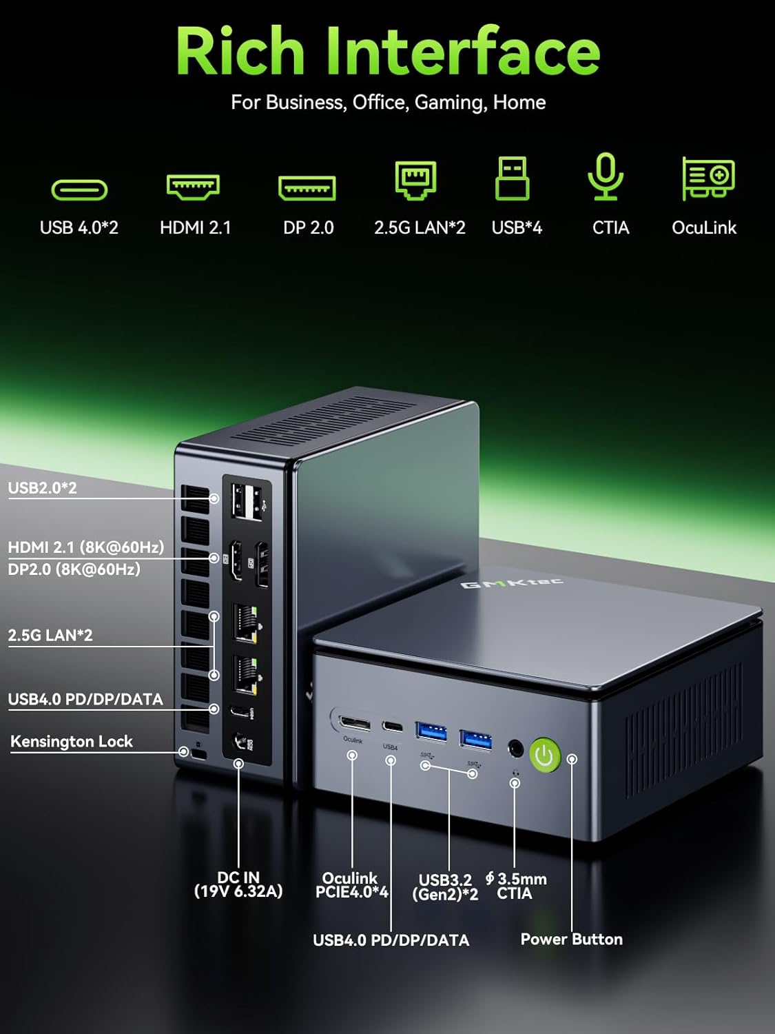 GMKtec M7 Ultra Gaming Mini PC AMD Ryzen 7 PRO 6850U (4.70GHz) 16 DDR5 RAM +1TB Hard Drive PCle SSD, Dual NIC LAN 2.5G Desktop Computer, Dual USB4, HDMI 2.1, USB-C