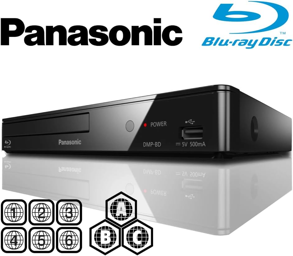 Region Free Blu-Ray Player Compatible with Panasonic DMP-BD Multi Region Code Free | Blu-Ray Regions A, B, C | DVD Regions 0-8 with Dynastar 6FT HDMI Bundle