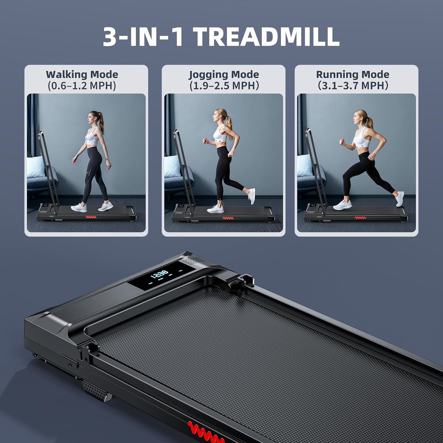 ULFARIO Walking Pad Treadmill - Compact Folding Electric Walk
