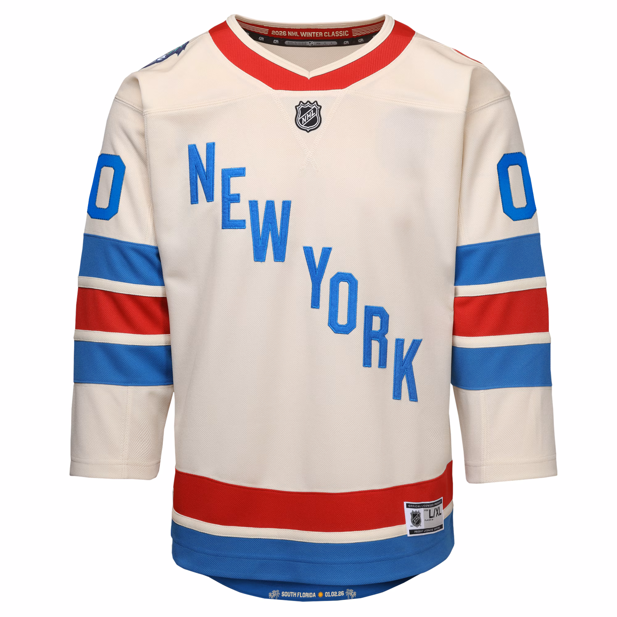 New York Rangers Outerstuff Youth 2026 NHL Winter Classic Premier Custom Jersey - White