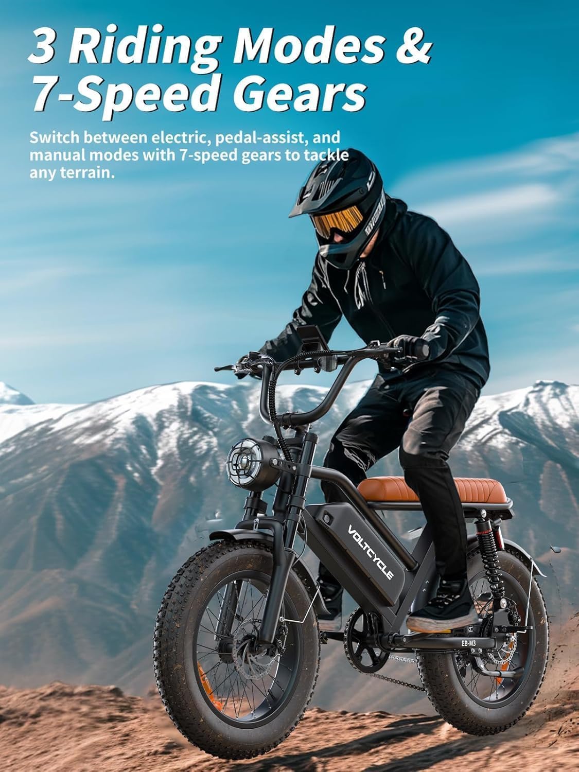 Electric Bike for Adults, 1500W Peak Motor 28 MPH 50Miles Fat Tire Ebike with 48V Removable Battery 20