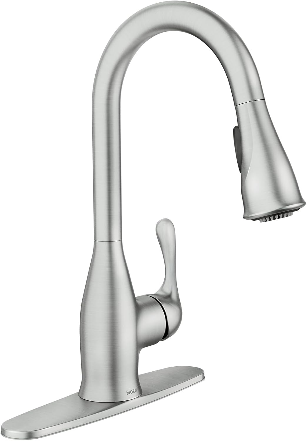 Moen Kaden Spot Resist Stainless One-Handle Transitional Kitchen Pulldown Faucet with Reflex and Power Clean Spray Technology, 87966SRS