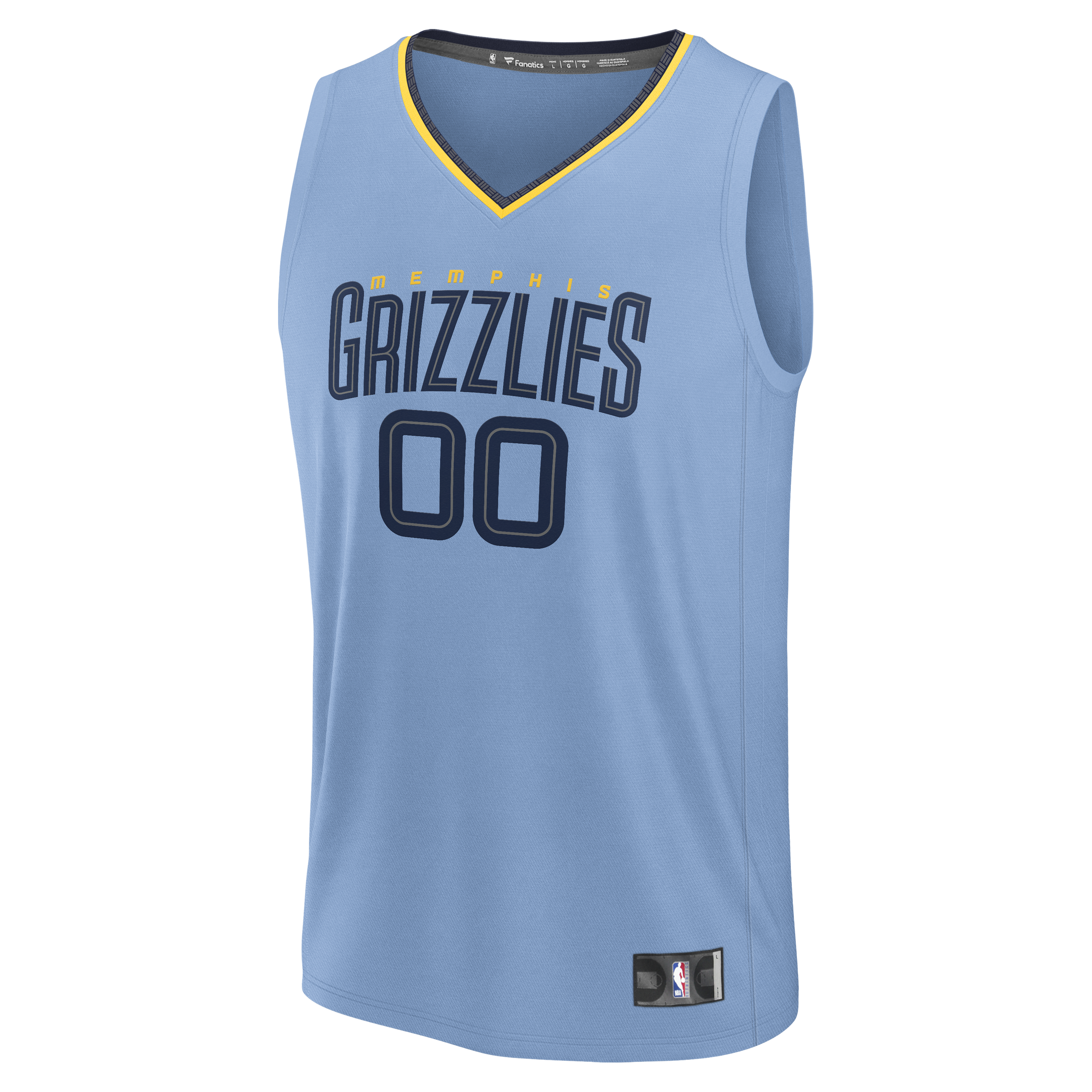Memphis Grizzlies Fanatics Youth Fast Break Custom Jersey - Statement Edition - Light Blue