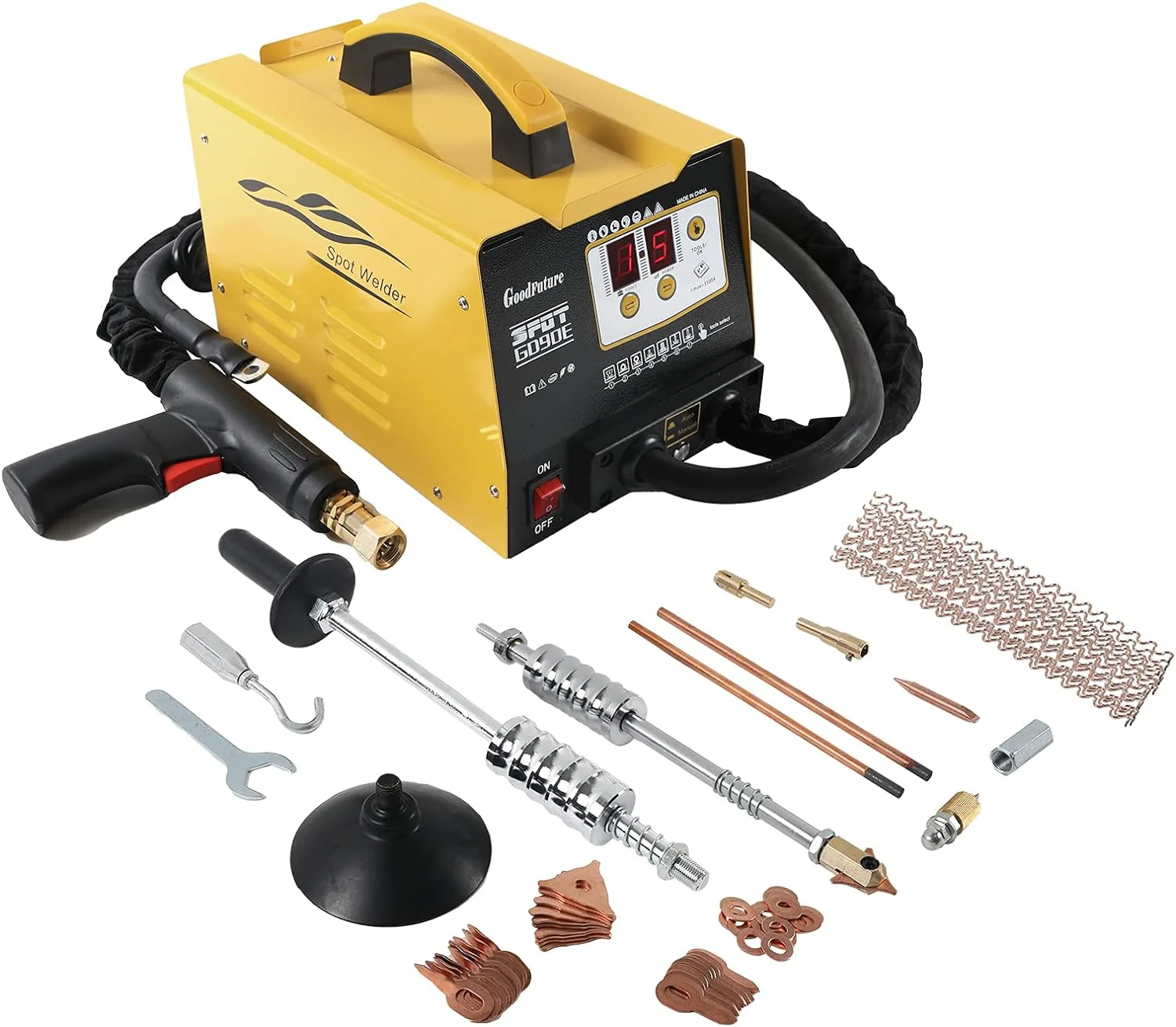 Vehicle Panel Spot Puller Dent Spotter 110V, 3500A Spot Dent Puller Welder, 3KW Car Body Stud Welding Machine Multispot Bonnet Door Repair Tool Kit
